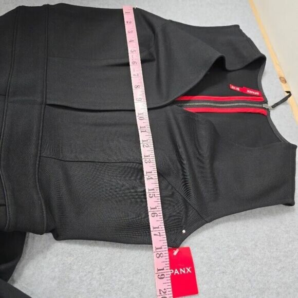 NEW Spanx The Perfect Sleeveless Jumpsuit Medium Black Ponte Flare Career Comfy - Picture 9 of 16